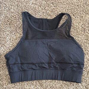 ZYIA Midnight Black Sports Bra with Mesh
